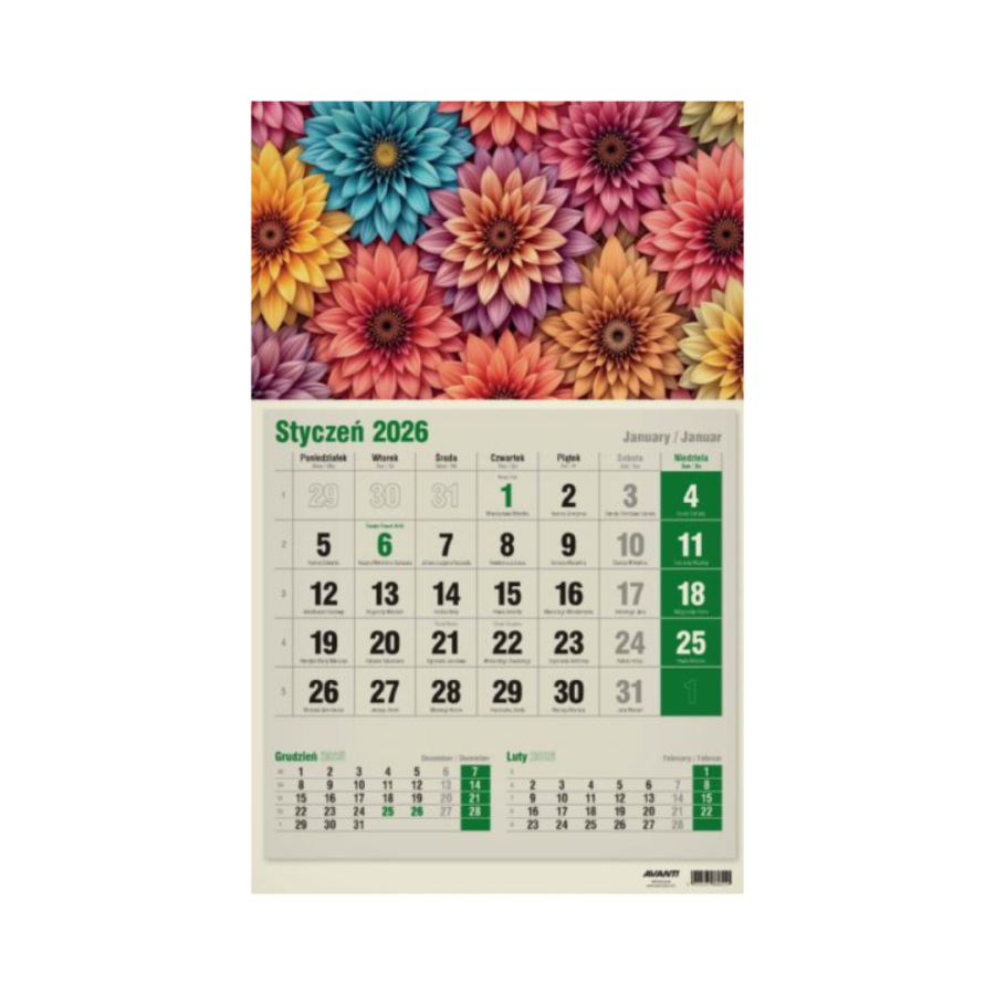 Kalendarz ekologiczny 2026 – jednodzielny, wzór 3