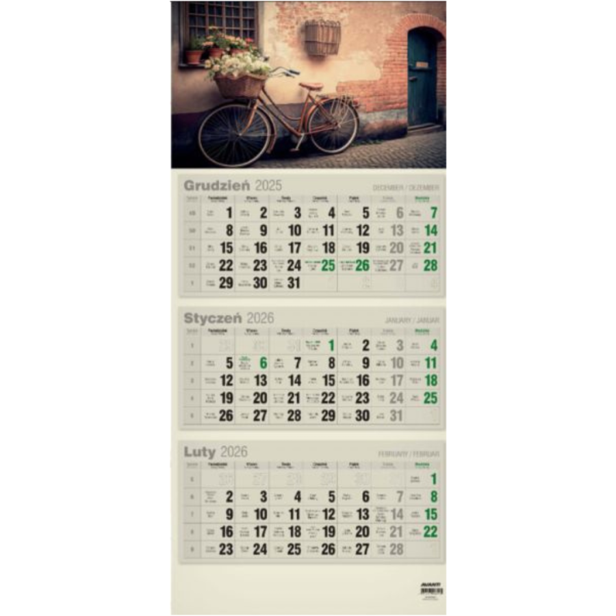 Kalendarz ekologiczny 2026 - trójdzielny, wzór 2