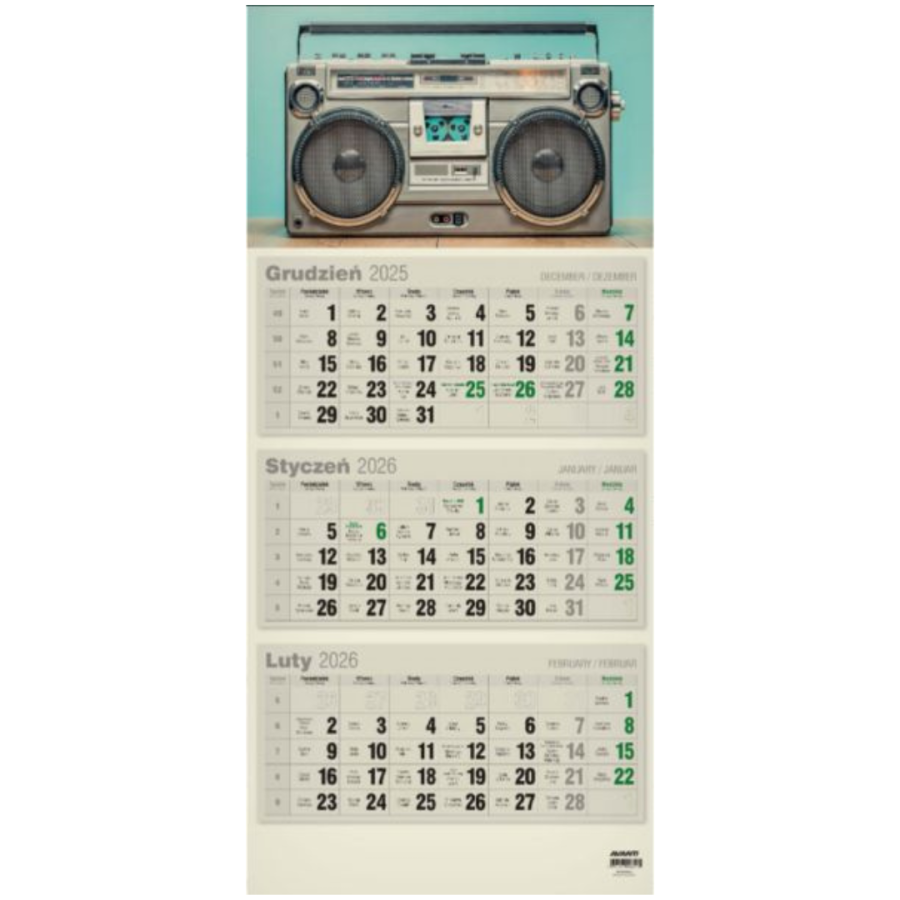 Kalendarz ekologiczny 2026 - trójdzielny, wzór 5