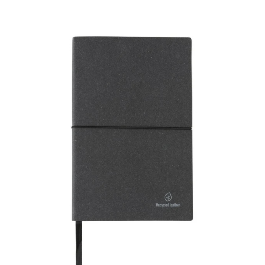 Notatnik ekologiczny A5 - skóra z recyklingu, grafitowy