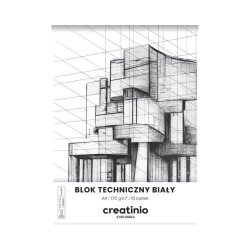 Przejdź do produktu Blok techniczny ekologiczny A4 170 g 10 kartek - biały, wzór 2