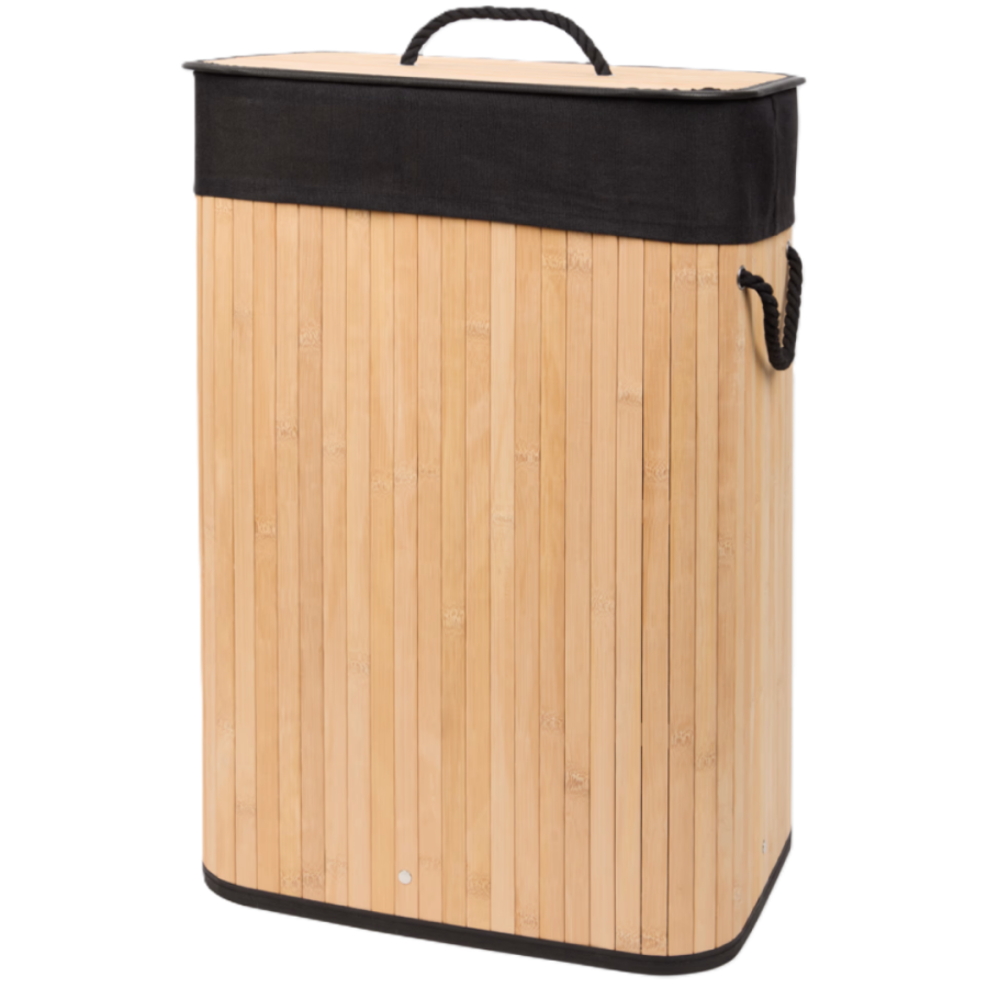 Kosz na pranie ekologiczny z bambusa – czarny wkład