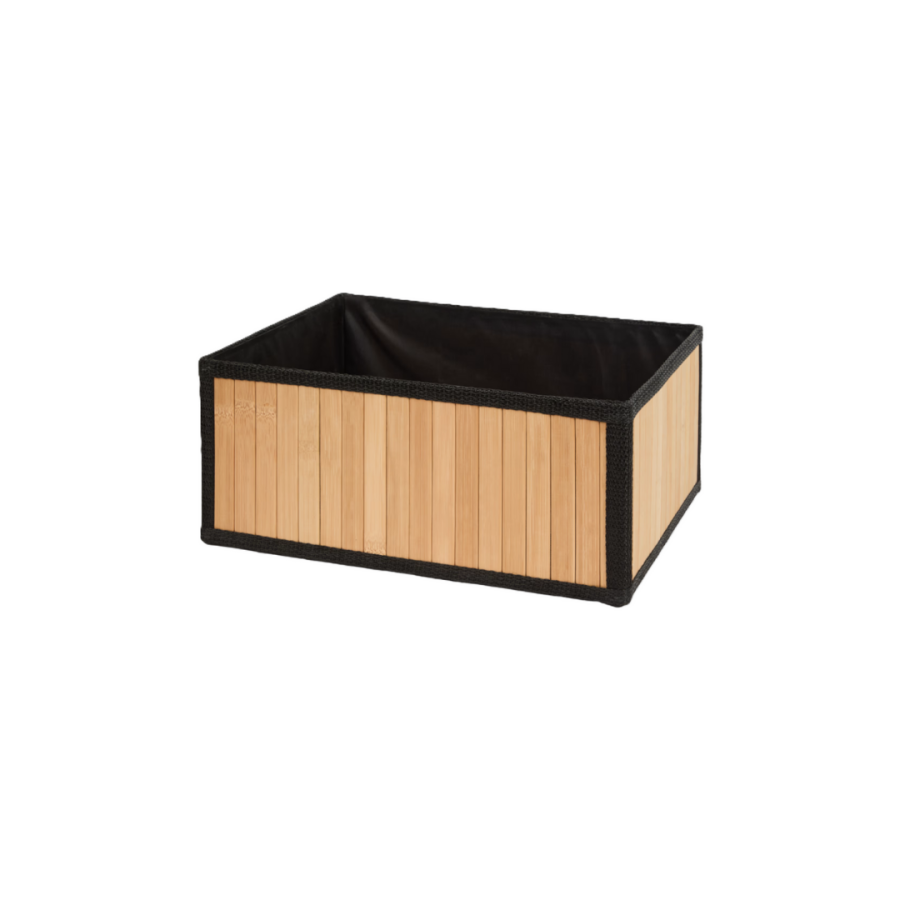 Kosz do przechowywania ekologiczny z bambusa 29 × 23 × 14 cm - czarny wkład
