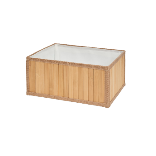 Przejdź do produktu Kosz do przechowywania ekologiczny z bambusa 32 × 25 × 15 cm - biały wkład