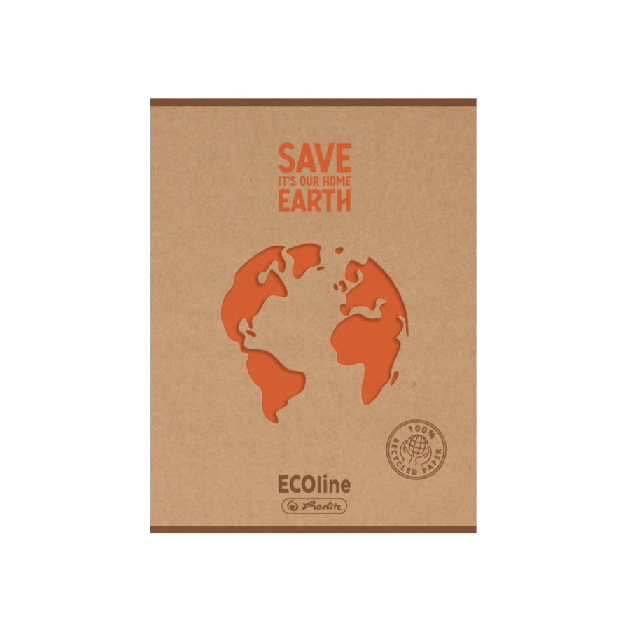 Zeszyt ekologiczny A5, 60 kartek w kratkę – pomarańczowa Ziemia